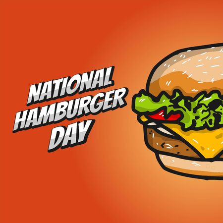 National Hamburger Day Vector Illustrationのイラスト素材