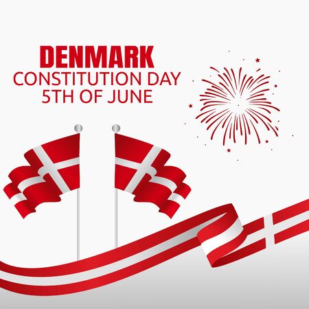 Happy constitution day of Denmark Vector Illustrationのイラスト素材