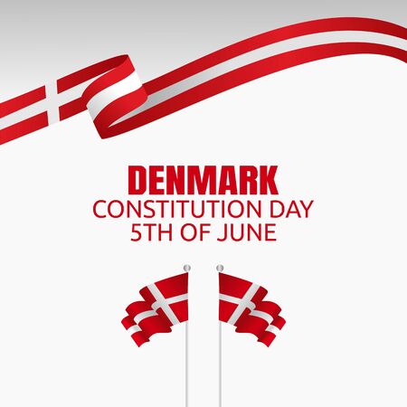 Happy constitution day of Denmark Vector Illustrationのイラスト素材