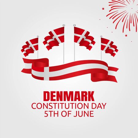 Happy constitution day of Denmark Vector Illustrationのイラスト素材