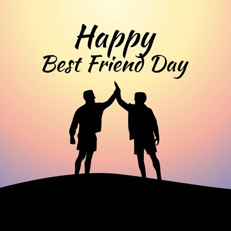 Happy Best Friend Day Vector Illustrationのイラスト素材
