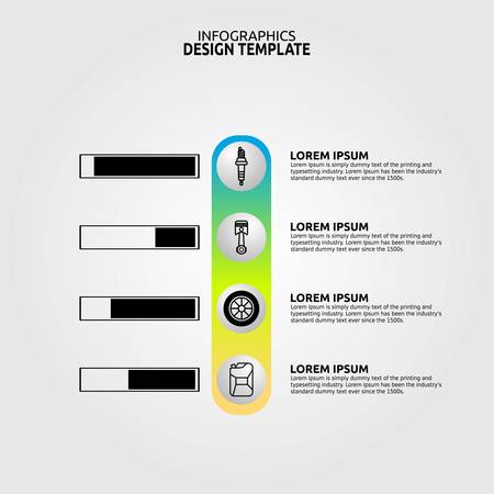 Infographics Design Template Vector lllustration with Automotive Background and Themesのイラスト素材