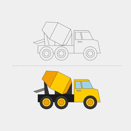 Vector Design Vehicle Construction for Color Bookのイラスト素材