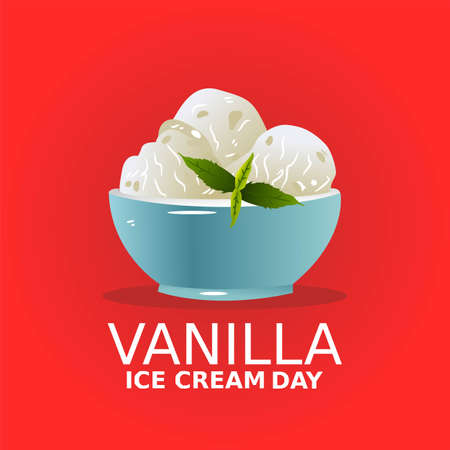 Vanilla Ice Cream Day Vector Illustrationのイラスト素材
