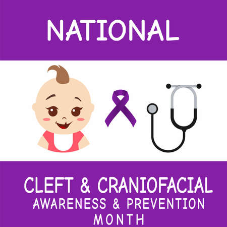 National Cleft and Craniofacial Awareness and Prevention Month Vector Illustrationのイラスト素材