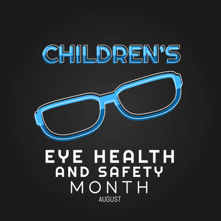 Children's Eye Health and Safety Month Vector Illustrationのイラスト素材