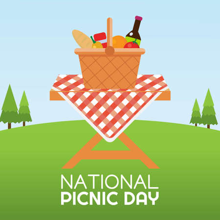 National Picnic Day Vector Illustrationのイラスト素材