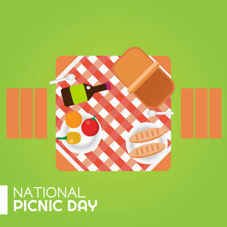 National Picnic Day Vector Illustrationのイラスト素材