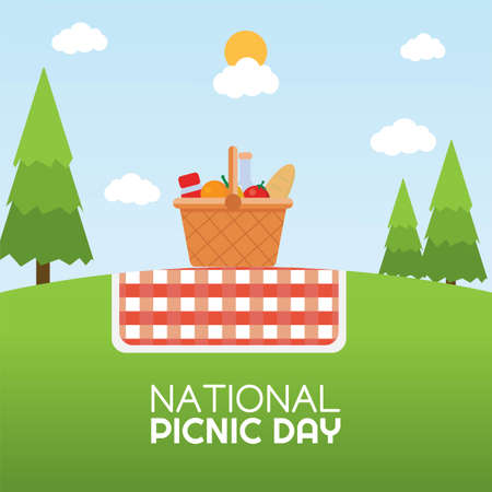 National Picnic Day Vector Illustrationのイラスト素材