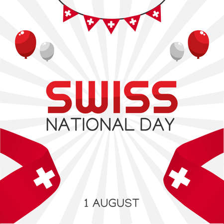 Swiss National Day Vector Illustrationのイラスト素材