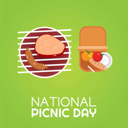 National Picnic Day Vector Illustrationのイラスト素材