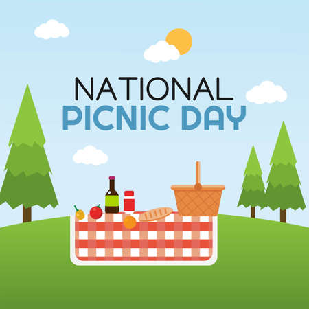 National Picnic Day Vector Illustrationのイラスト素材