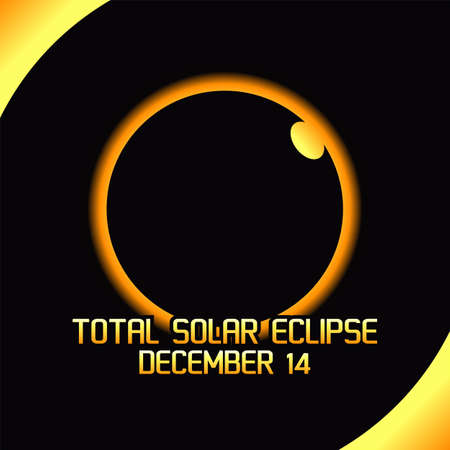 Total Solar Eclipse Vector Illustration. Suitable for greeting card poster and bannerのイラスト素材