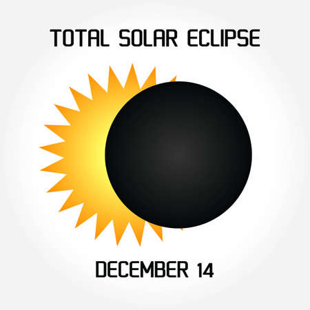 Total Solar Eclipse Vector Illustration. Suitable for greeting card poster and bannerのイラスト素材