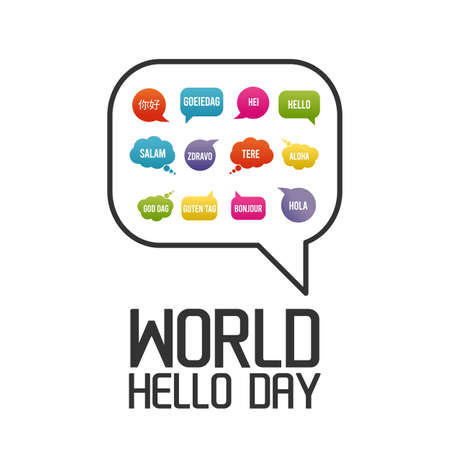 World Hello Day Vector Illustration. Suitable for greeting card poster and bannerのイラスト素材