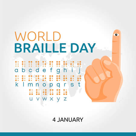 World Braille Day Vector Illustration. Suitable for greeting card poster and bannerのイラスト素材