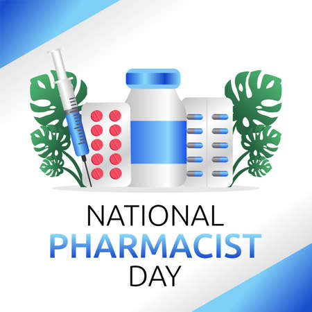 National Pharmacist Day Vector Illustration. Suitable for greeting card poster and bannerのイラスト素材