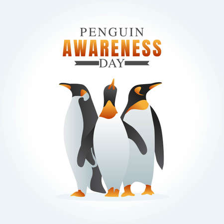 Penguin Awareness Day Vector Illustration. Suitable for greeting card poster and bannerのイラスト素材