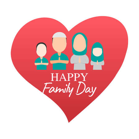 Happy Family Day Vector Illustration. Suitable for greeting card poster and bannerのイラスト素材