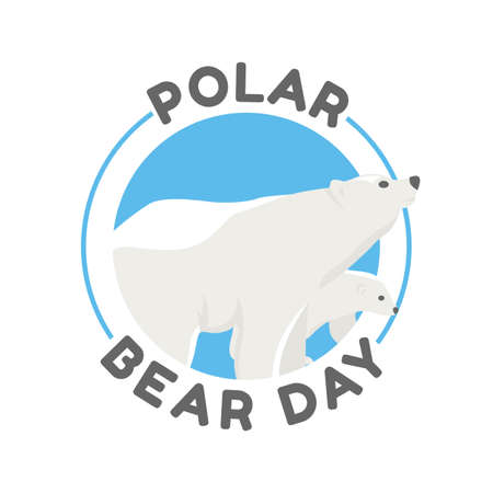 Polar Bear Day Vector Illustration. Suitable for Greeting Card, Poster and Banner.のイラスト素材