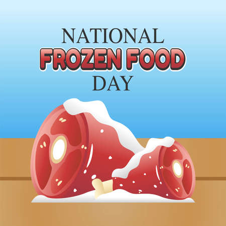 National Frozen Food Day Vector Illustration. Suitable for Greeting Card, Poster and Banner.のイラスト素材