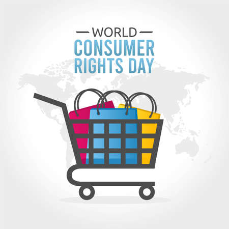 World Consumer Rights Day Vector Illustration. Suitable for greeting card poster and banner.のイラスト素材