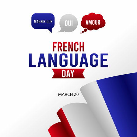 French Language Day Vector Illustration. Suitable for greeting card poster and banner.のイラスト素材