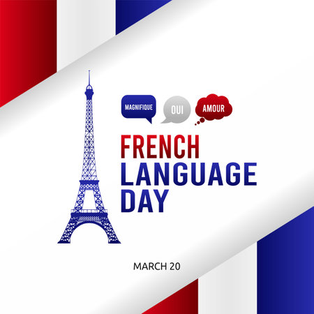 French Language Day Vector Illustration. Suitable for greeting card poster and banner.のイラスト素材