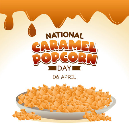 National Caramel Popcorn Day Vector Illustration. Suitable for greeting card poster and banner.のイラスト素材