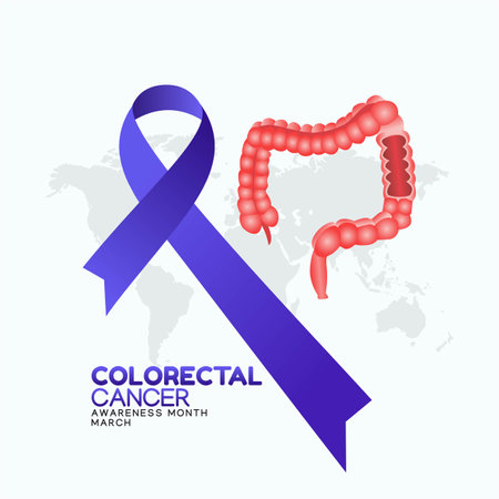 Colorectal Cancer Awareness Month Vector Illustration. Suitable for greeting card poster and banner.のイラスト素材
