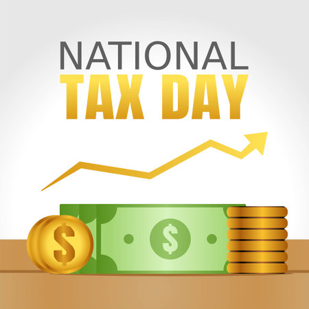 National Tax Day Vector Illustration. Suitable for greeting card poster and banner.のイラスト素材