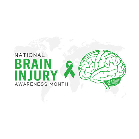 National Brain Injury Awareness Month Vector Illustration. Suitable for greeting card poster and banner.のイラスト素材