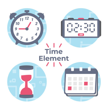 set of time elementsのイラスト素材
