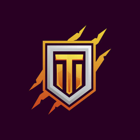 Luxury elegant initial letter logo templateのイラスト素材