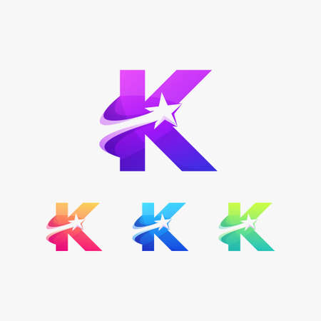 k letter premium logo circleのイラスト素材