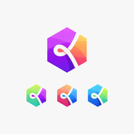k letter premium logo circleのイラスト素材