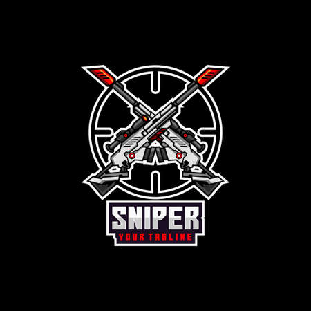 Snipers Soldier E-sport Gaming Logoのイラスト素材