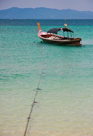 a boat in the sea, south of Thailandの写真素材