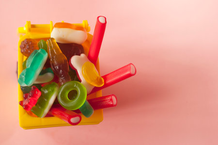 colored jelly beansの写真素材