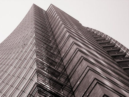 Milan, Italy - 12/22/2019: An amazing caption to the city of Milan in winter days. Large panoramic view with new skyscrapers of Porta Nuova district.のeditorial素材