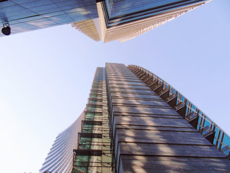 Milan, Italy - 12/22/2019: An amazing caption to the city of Milan in winter days. Large panoramic view with new skyscrapers of Porta Nuova district.のeditorial素材