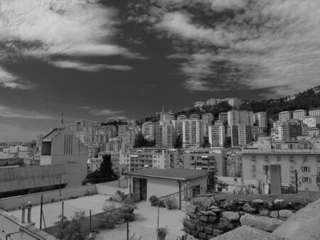 Genoa, Italy - 06/10/2020: Beautiful shots of the neighborhoods of Genoa in the summer, from the part close to the sea to the neighborhood.の写真素材