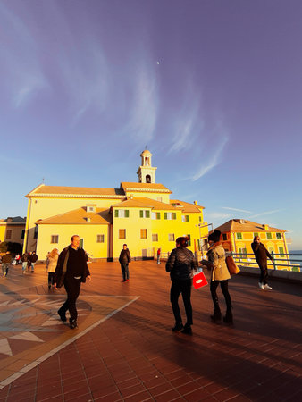 Genoa, Italy - 06/10/2020: Beautiful shots of the neighborhoods of Genoa in the summer, from the part close to the sea to the neighborhood.のeditorial素材