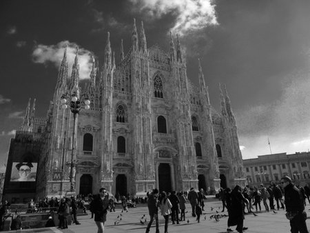 Milan, Italy - 06/22/2020: An amazing caption to the city of Milan in summer days. Large panoramic view with new skyscrapers of Porta Nuova district.のeditorial素材