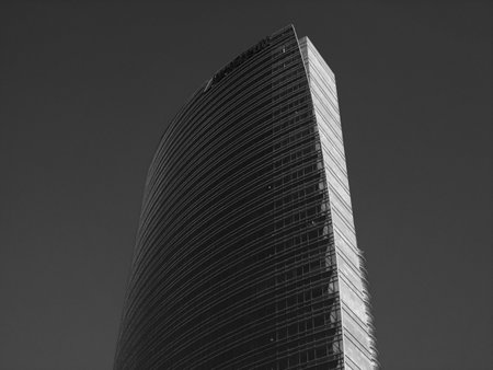 Milan, Italy - 06/22/2020: An amazing caption to the city of Milan in summer days. Large panoramic...