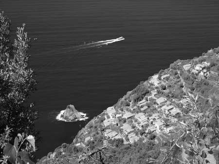 Liguria, Italy - 06/15/2020: Traveling around the ligurian seaside in summer days with beautiful...