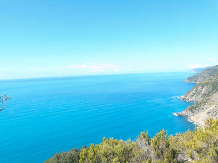 Liguria, Italy - 06/15/2020: Traveling around the ligurian seaside in summer days with beautiful...