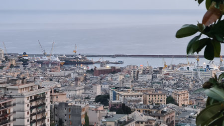 Panoramic view from the sea to the old town,のeditorial素材