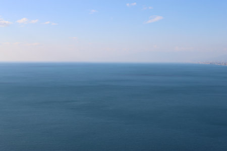 View of the sea from the height of the bird's flight.の写真素材