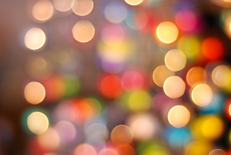 the colorful of bokeh in night